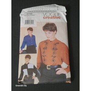 Vtg Vogue 9748 Shirt Blouse Top Clothing Size 6 8 10 Uncut Sewing Pattern